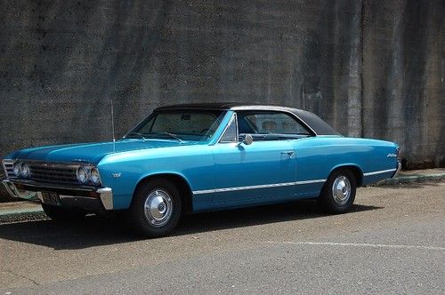 1967 chevrolet chevelle malibu 283 marina blue two owner solid rust free driver