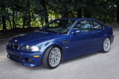 2003 bmw e46 m3 smg coupe topaz blue gray sequential comp wheels kw v2
