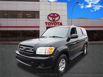 2001  sequoia black / leather 187k new car trade from boston area toyota dealer