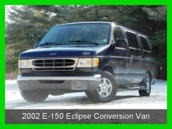 02 ford e150 eclipse 7 passenger conversion van 4.2l v6 econoline gas quad seats