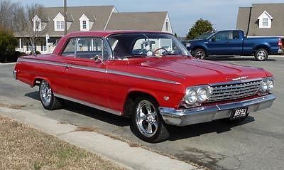 1962 impala 327-300 4 speed red on red ps pb 64k miles very sharp