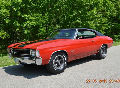 1972 chevelle 350 numbers matching motor ss trim beautiful cranberry red