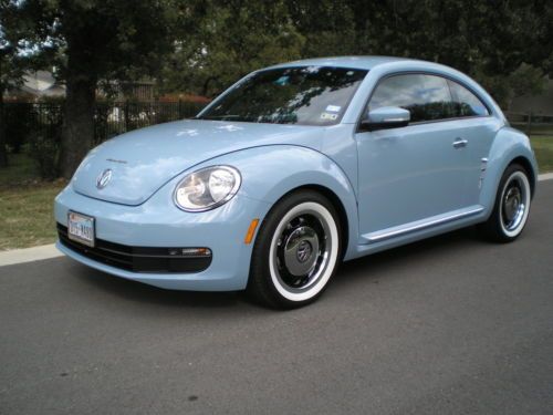 2012 volkswagen beetle- 1 owner 19k miles-denim blue-#1 color; retro whitewalls!