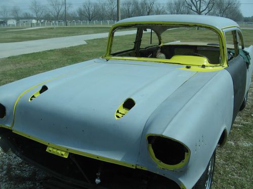 1957 chevy bel air 2 door post car