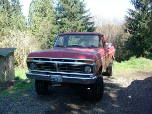 1976, ford, f100, 4x4, red, used, high boy