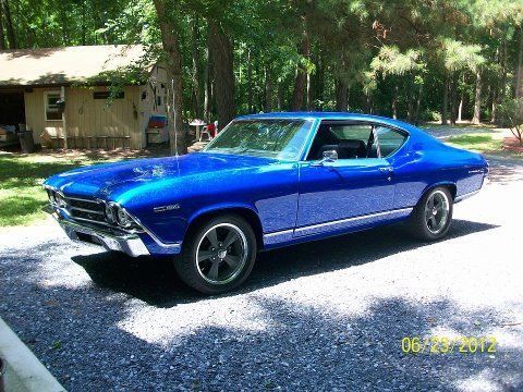 1969 chevelle malibu completely restored /350ci chrome package crate motor/blue!