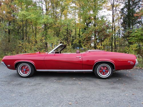 1969 cougar convertible*1yr style*1of113 red body &amp; white power top*17500/offer!