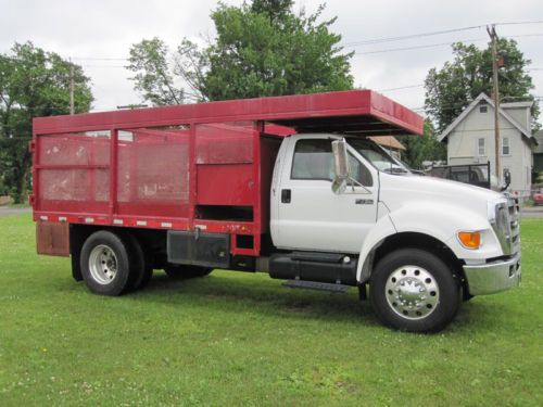 2006 ford f-750 stake rack type box or flatbed cummins turbo diesel only 26k