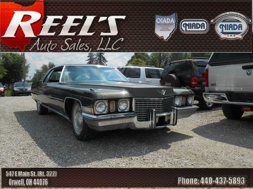1972 cadillac coupe deville green with black interior - good condition