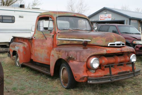 1951 ford f1 hot rat rod original patina flathead v8 red shop truck pickup f100
