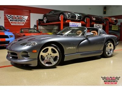 2000 dodge viper rt/10 one owner 14,438 miles steel gray over cognac two tops
