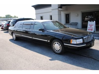 Limo, limousine, cadillac, dts, black, low miles, six, funeral, luxury, rare