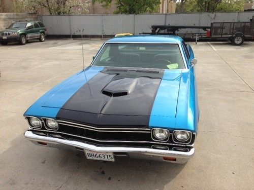 Chevy, el camino, modified, blue, 327, auto, air, 1968