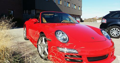 2006 porsche 911 997 carrera convertible, red/tan, updated to 2010, led lights