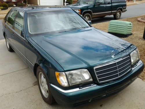 Mercedes benz s500 1997 palamino leather seats/interior, dark forest green ext
